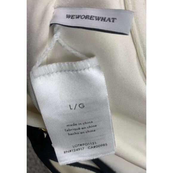 We Wore What Danielle One Piece Swimsuit L White Adjustable Straps High Cut Leg - Picture 3 of 7